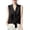 Black, variant on Women's Sleeveless V-Neck Satin Blouse, Tie-Neck Flowy Ribbon Top, Nylon-Spandex Casual Tank for Work & Daily Wear
