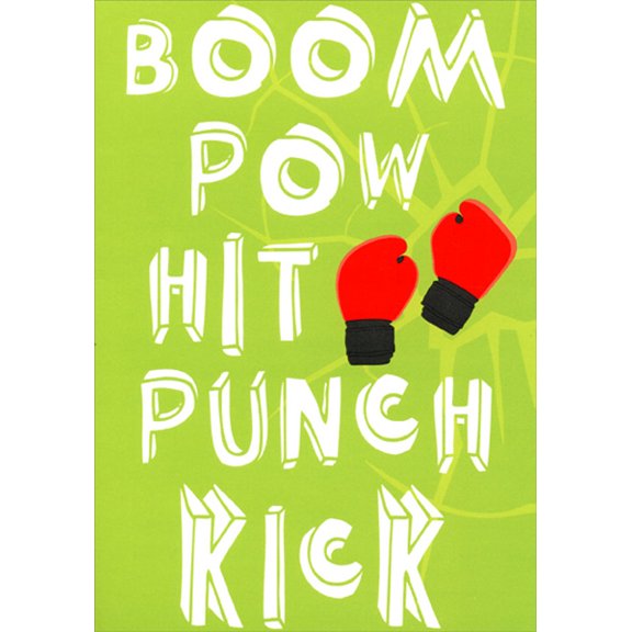 Designer Greetings Boom, Pow, Hit and Kick Cancer in the Butt Encouragement Card