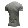 thumbnail image 2 of SWSMCLT Men's Lightweight Sports Fall Thin Casual V Neck Tshirt Short Sleeve Top Soft Summer Cool Fitted T Shirt Grey Small, 2 of 4