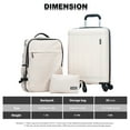 thumbnail image 5 of Tripcomp 3 Piece Carry-on Luggage Sets, Hardside Suitcase with Spinner Wheels,Travel Backpack and a Packing Cube (White), 5 of 8