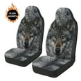 thumbnail image 7 of Garronmavis Wolves Fuzzy Car Seat Covers Front Seats 2 Piece Driver Seat Auto Interior Cover Universal Fit for Car Truck SUV Vans, 7 of 7
