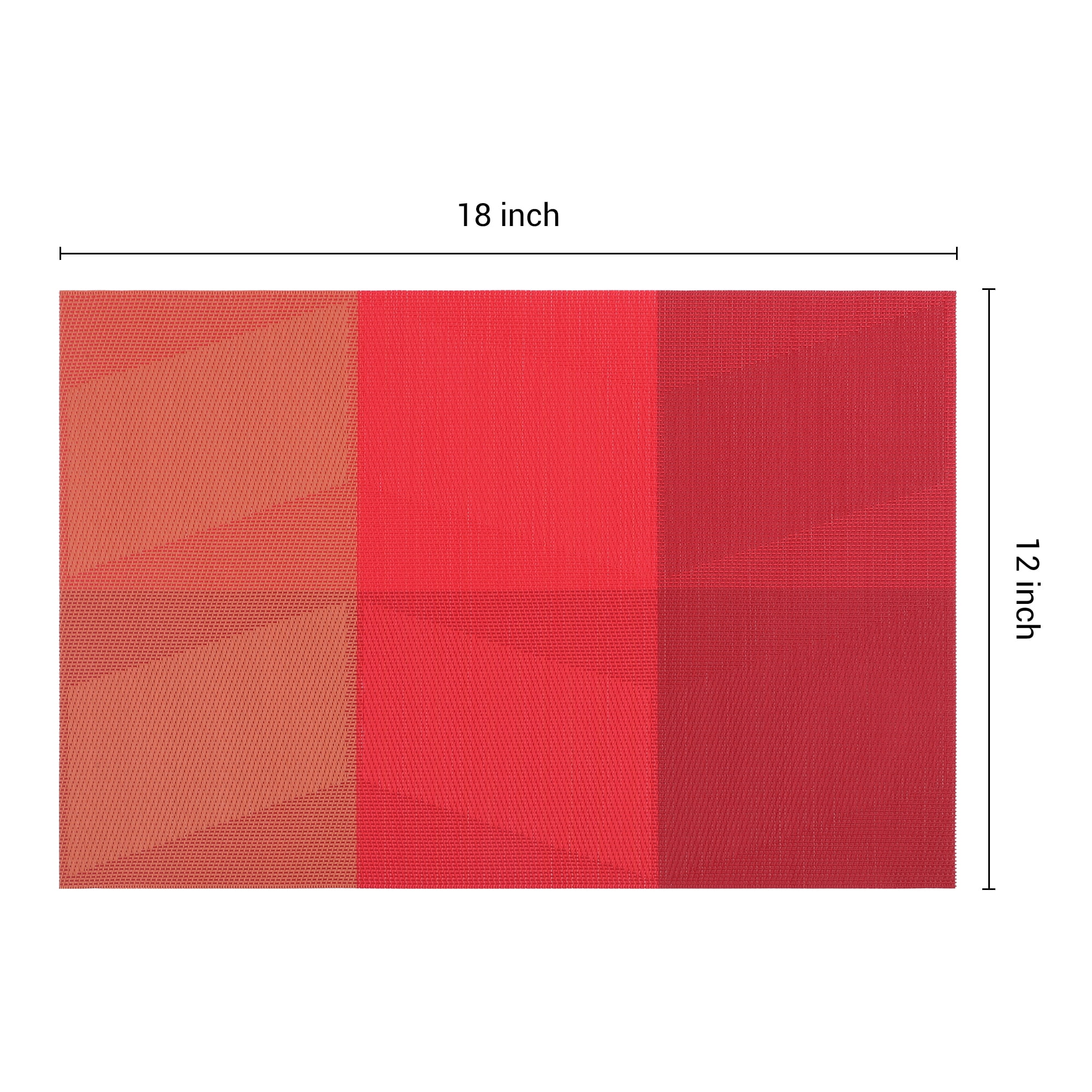 Unique Bargains Set of 6 Placemats for Dining Table Decor Wipeable Table Mat Red