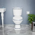 thumbnail image 2 of India Reserve 2 Piece Bathroom Toilet Dual Flush Elongated Blue and White Porcelain Toilet w/Slow Close Seat Renovators Supply, 2 of 11