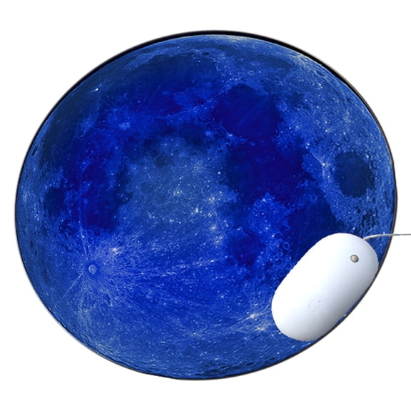 KuzmarK Round Mousepad / Hot Pad / Trivet - Blue Moon