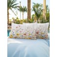 thumbnail image 6 of Outdoor Pillows Waterproof, Wildflowers Bedding Throw Pillows with Insert for Couch Sofa Bed, Farmhouse Country Watercolor Floral Wood Grain 12x20 Inch Pillowcases Decorative Patio Pillow Set of 2, 6 of 8