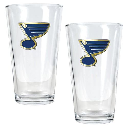 St louis blues pint glasses, set of 2 Stanley cup champions etched. 16 oz 