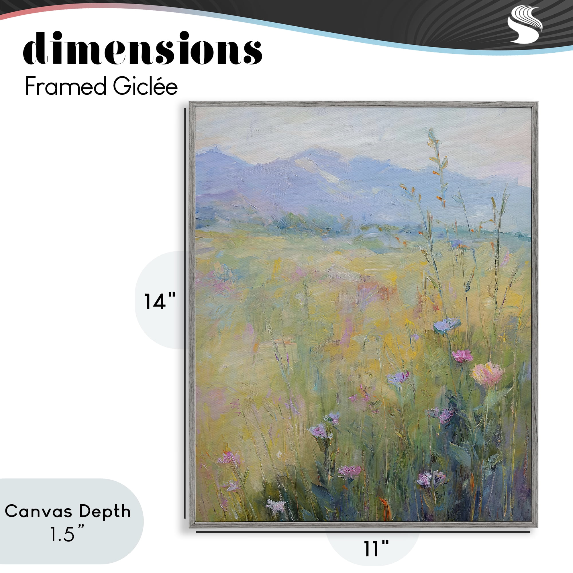 Stupell Industries Peaceful Meadow's Embrace Gray Framed Giclee Art, design by Svetlana Aleynikova