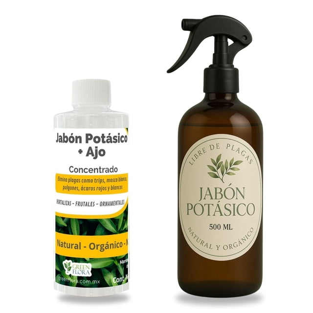 Jabón Potásico con Extracto de Ajo para Plantas, Concentrado, Rinde 4 litros