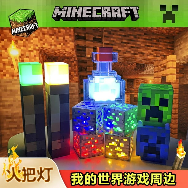 Réveil Minecraft avec jeu de lumière LED Action Toy Home Decor 003 