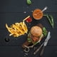 thumbnail image 4 of Cestas de acero inoxidable para sándwich con taza para salsa, cestas de comida reutilizables para hot dogs, hamburguesas y papas fritas, paquete de 3, 4 of 6