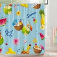 thumbnail image 5 of Summer Fruits Shower Curtain Tropical Fruits Coconut Pineapple Watermelon rative Bath Curtain Polyester Fabric Bathroom, 5 of 7