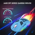 thumbnail image 3 of Wired Lightweight Gaming Mouse,RGB Backlit 6400DPI Computer Mouse,Honeycomb Ultraweave Cable for PC, 3 of 7
