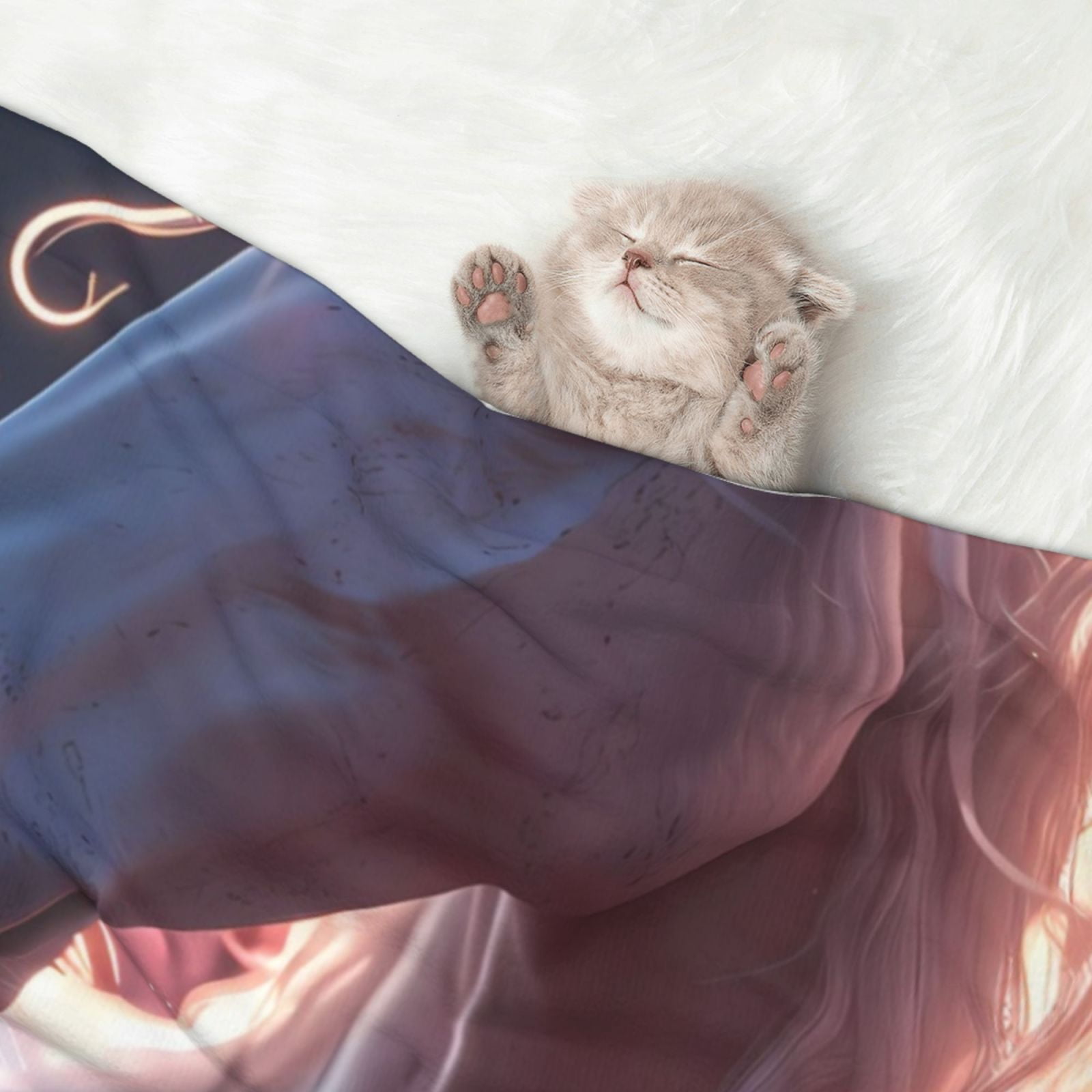 Naloa Flower White Horse Dog Blanket, 3 Sizes Cat Blanket for Indoor Cats Large Medium Small Dog Gifts-Medium