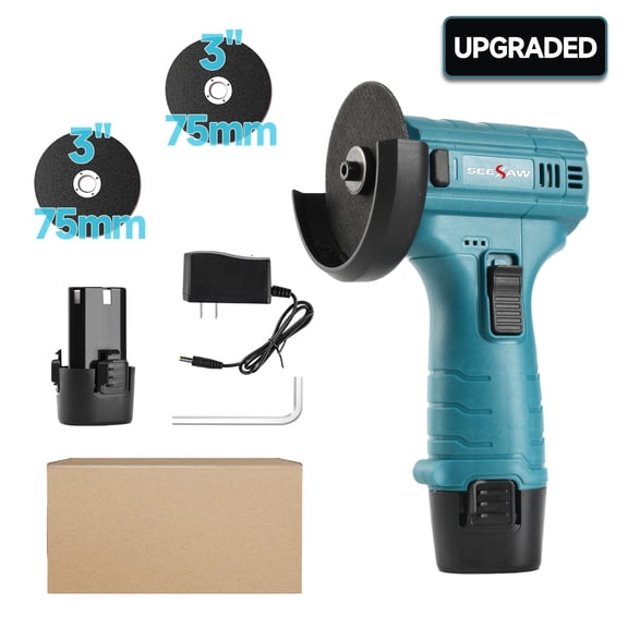 Mini Cordless Angle Grinder Set, 19500rpm Portable Grinding Power Tool for Surface Processing, Household Repair & Hobby Craft Use