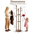thumbnail image 6 of YUCHANG Freestanding Rotary Coat Rack with 3 Shelves and 9 Hooks for Coats, Scarves, Handbags, Coat Tree for Bedroom, Entryway, Livingroom (Walnut), 6 of 9