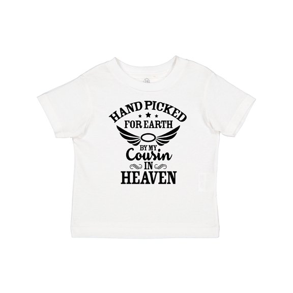 Inktastic Handpicked for Earth by My Cousin in Heaven with Angel Wings Boys or Girls Baby T-Shirt