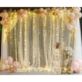 thumbnail image 4 of Wehilion Tulle Backdrop Curtains with Lights String for Parites Baby Shower Decorations for Boy Bridal Shower Birthday Party Photo Shoot Background Wall Decorations, 4 of 8