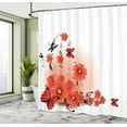 thumbnail image 5 of Ambesonne Flower Shower Curtain, Cartoon Poppy Fresh Art, 69"Wx75"L, Red White Black, 5 of 5