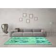 thumbnail image 3 of Ahgly Company Indoor Round Abstract Turquoise Blue Modern Area Rugs, 8' Round, 3 of 4