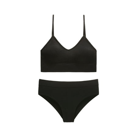 pstuiky Bras for Women No Underwire  Women s Underwear Without Steel Rings Sports Suspender Sexy Bra Tank Top Pants Set Nursing Bra Underwear Flash Deals