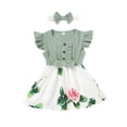 thumbnail image 1 of uukiA Infant Baby Girls 3-24Months And 2-3Years Vest Skirt Cute Pit Strip Print Knee Length Dress, 1 of 3