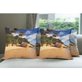 thumbnail image 6 of Ambesonne Tropical Throw Pillow Cover 4 Pack, Serenity Nature Green, 24", Green Brown, 6 of 7