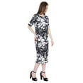thumbnail image 3 of Moomaya Casual Party Bodycon Dresses For Women Printed Short Sleeve Midi Dress, 3 of 8