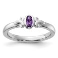 thumbnail image 3 of Auriga Fine Jewelry 925 Sterling Silver Amethyst Ring for Women Size- 6, 3 of 6