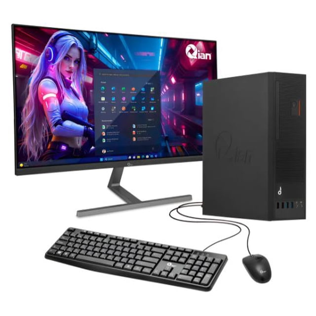 Pc de escritorio QIAN QPI-OP3210B4-03M Intel Corei3 12100, 16GB DDR4, 512GB NVMe, H610, 500w, Windows 11 trial. Monitor 27” FullHD incluye teclado/mouse