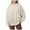 Beige, variant on Women's Mock Neck Sweatshirt Oversized Cloud Fleece Lined Turtleneck Sweatshirts with Pockets (Black, 3XL)