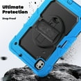 thumbnail image 4 of SaniMore for iPad Air 11 2024 Case, 3 Layers Multi-Functional Cover with Pencil Holder Shoulder & Hand Strap 360° Rotatable Kickstand ShockAirof Airtective Shell, Light Blue, 4 of 11