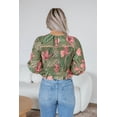 thumbnail image 4 of Nemara Floral Top - Olive, 4 of 6