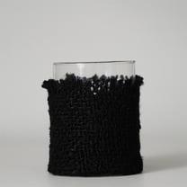 BIDK Home Woven Glass Votive Candle Holder - 5" - Gray