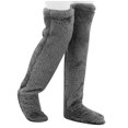 thumbnail image 5 of Lovskoo Unisex Winter Teddy Legs Fuzzy Socks Thick Plush Warm Leg Cover Home Socks Over The Knee Floor Socks Dark Gray, 5 of 9