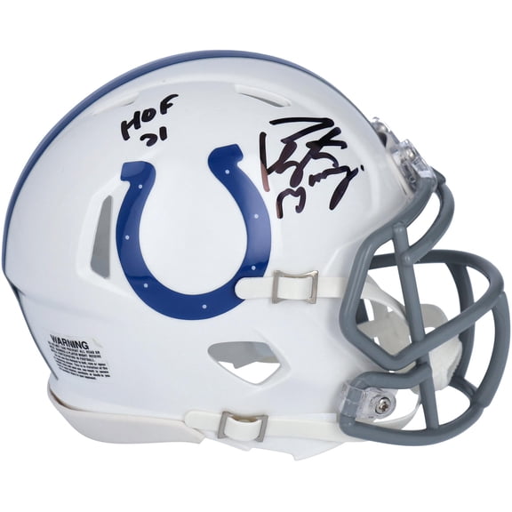 Peyton Manning Indianapolis Colts Autographed Riddell Speed Mini Helmet with "HOF 21" Inscription - Fanatics Authentic Certified