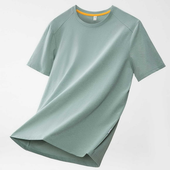 Men's Quick Dry Shirt, Solid Color Workout T-Shirt, Moisture Wicking Polyester Fitness Tee for Gym and Casual Wear