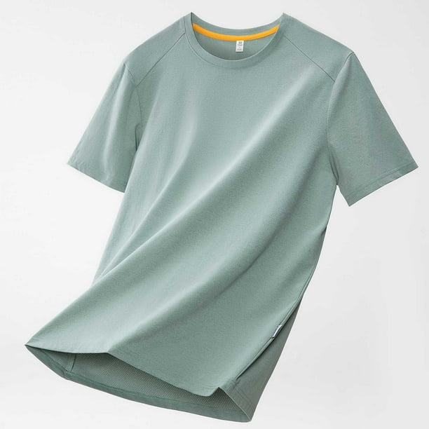 Tops para hombre, blusas y camisas de manga corta con cuello redondo para hombre, blusas casuales elásticas deportivas de color liso para hombre, blusas de manga corta con cuello redondo para hombre,