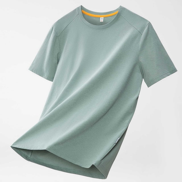 Styesk T Shirts for Man Man Solid-Color Casual Elastic Sports Short Sleeved Round-Neck Blouses