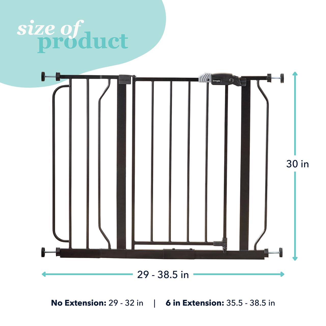 Regalo Easy Step Baby Safety Gate, Fits 29-38.5 Inches, Black photo 2