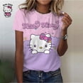 thumbnail image 2 of Ropa informal cómoda para mujer, camiseta negra para niña, camiseta informal con estampado de dibujos animados de Hello Kitty Kawaii, 2 of 5