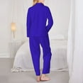 thumbnail image 5 of Kll Darkblue Print Women'S Long Sleeve Pajamas With Pants Sleepwear Loungewear 2 Set-X-Large, 5 of 9