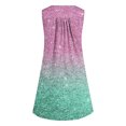 thumbnail image 4 of Robe Sans Manches pour Femmes, Col Rond Imprimé Scintillant Bouton devant Chandail, Tenue Décontractée et de Fête, Polyester Lavable en Machine, 4 of 8