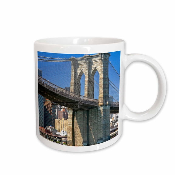 3drose, New York City. Brooklyn Bridge over East River - Us33 Bja0044 - Jaynes Gallery, 15oz Mug
