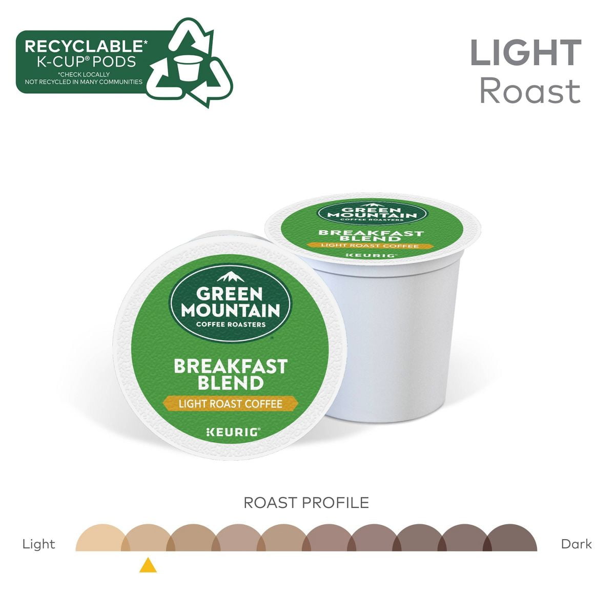Green Mountain Coffee Breakfast Blend Keurig K-Cup Coffee Pods - Light Roast - 24ct - Pack of 2