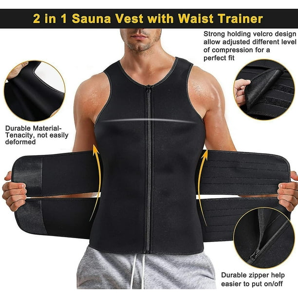 Men Shapewear Waist Trainer Sweat Vest Sauna Suit Workout Shirt Slimming  Body Shaper For Weight Loss 