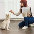 thumbnail image 3 of IRIS 6.5 Lbs / 8 Qt WeatherPro Airtight Pet Food Storage Container/Treat Box for Dog Cat and Bird Food, Keep Fresh, Translucent Body, Easy Clean Up, BPA free, Clear/Black, 3 of 7