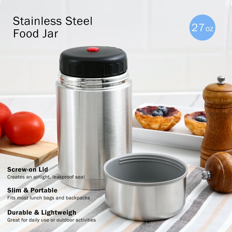 Mainstays Stainless Steel Food Jar 27 oz, Insulated, Leakproof