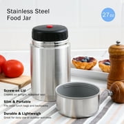 Mainstays Food Jar Insulated Food Storage Container, Stainless Steel, 27oz, Perfect for School Lunches and Activities to Keep Meals Hot or Cold