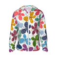 thumbnail image 1 of Vsdgher Sweat à Capuche Imprimé Papillons Colorés pour Hommes Femmes, Manches Longues Protection Solaire Pêche pour Course Natation-TG, 1 of 7