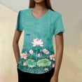 thumbnail image 5 of Womens Scrubs,Floral Print Medical Tops - Quick-Dry Scrub Blouse with Utility Pockets - Sky Blue - XXL, 5 of 5